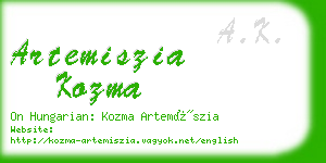 artemiszia kozma business card